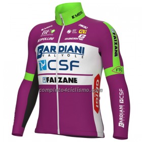 Completo Maglia ML + Pantaloncino con bretelle ML 2022 Bardiani-CSF Faizane Verde Lilla